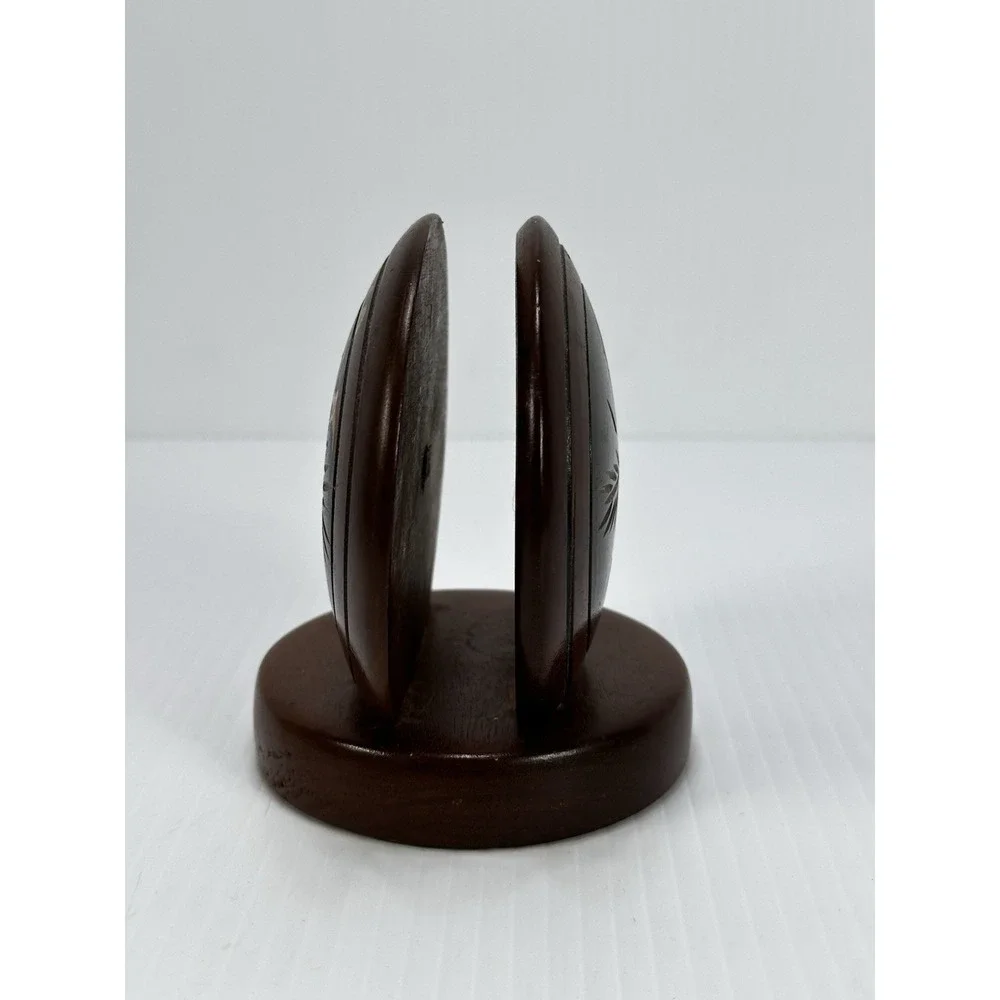 Vintage Souvenir Santo Domingo Dominican Republic Wood Napkin Letter Holder Desk